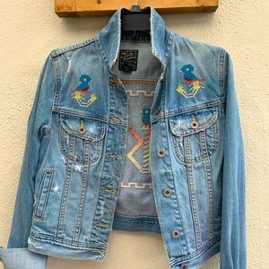 Embroidered jean jacket from Free People (size small)